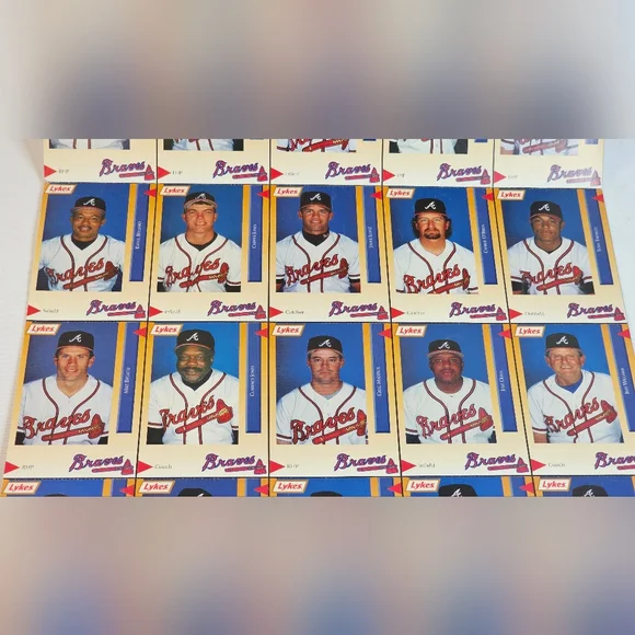 Atlanta Braves 1994 Lykes Team Picture & 35 Card Set Non-Perforated Uncut Sheet